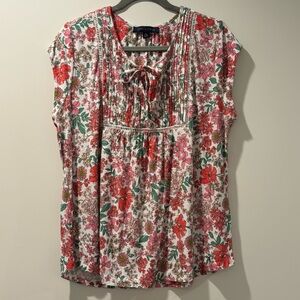 Tommy Hilfiger Floral Pink, Coral, & Green Blouse XL